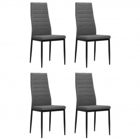 vidaXL Scaune de bucătărie 4 buc., material textil, gri deschis