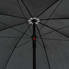 vidaXL Set canapea 2 locuri de exterior, cu umbrelă, poliratan, gri - Img 7