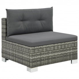 vidaXL Set mobilier de exterior, 28 piese, poliratan, gri - Img 3