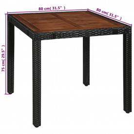vidaXL Set mobilier exterior, 5 piese, poliratan și lemn masiv acacia - Img 7