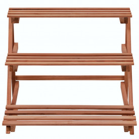 vidaXL Stativ de plante cu 3 rafturi, lemn de cedru, 48x45x40 cm - Img 3