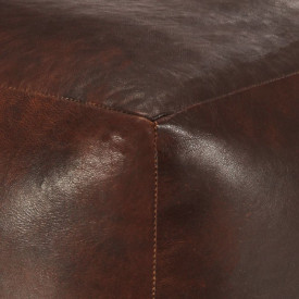 vidaXL Taburet maro închis 40x40x40 cm piele naturală de capră - Img 3