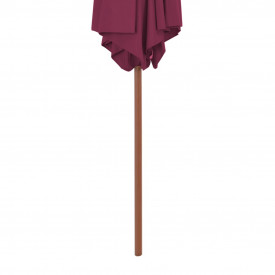 vidaXL Umbrelă de soare de exterior, stâlp lemn, roșu bordo, 270 cm - Img 4