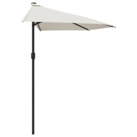 vidaXL Umbrelă de soare, semicerc, tijă aluminiu, 270x135 cm, nisipiu - Img 4