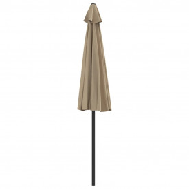 vidaXL Umbrelă de soare semicerc tijă aluminiu gri taupe 270x135 cm - Img 5