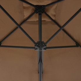 vidaXL Umbrelă soare de exterior, stâlp oțel, gri taupe, 250 x 250 cm - Img 5
