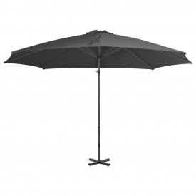 vidaXL Umbrelă suspendată cu stâlp din aluminiu, antracit, 300 cm - Img 2