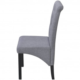 4 Scaune bucătărie, material textil, cu spătar înalt, gri închis - Img 4