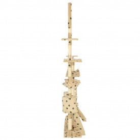 Ansamblu pisici cu funie sisal, 230-250 cm imprimeu lăbuțe, bej - Img 3