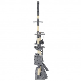 Ansamblu pisici cu funie sisal, 230-250cm, imprimeu lăbuțe, gri - Img 3