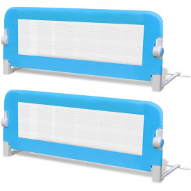 Balustradă de pat protecție copii, 2 buc, albastru, 102 x 42 cm - Img 2