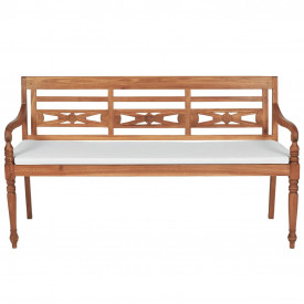 Bancă Batavia cu perne, 150 cm, lemn de tec - Img 2