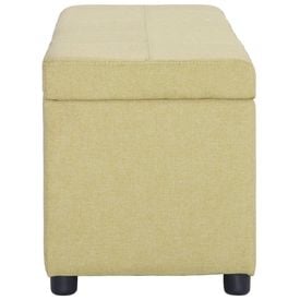 Bancă cu compartiment de depozitare, verde, 116 cm, poliester - Img 3