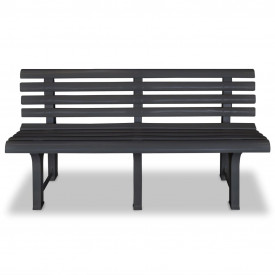 Bancă de grădină 145,5x49x74 cm, plastic, antracit - Img 2