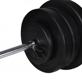 Bancă de greutăți cu raft, set de gantere și haltere, 60,5kg - Img 8