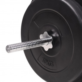 Bancă fitness cu rastel greutăți, set de haltere/gantere, 90 kg - Img 12