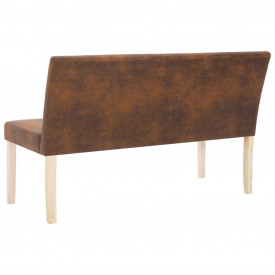 Bancă, maro, 139,5 cm, piele întoarsă ecologică - Img 5