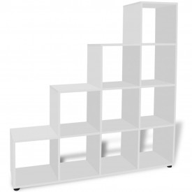 Bibliotecă/etajeră în trepte, 142 cm, alb - Img 4
