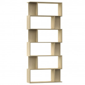 Bibliotecă/Separator cameră, stejar Sonoma, 80x24x192 cm, PAL - Img 2