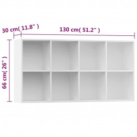Bibliotecă/Servantă, alb, 66 x 30 x 130 cm, PAL - Img 12