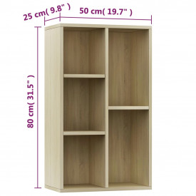 Bibliotecă/Servantă, stejar Sonoma, 45 x 25 x 80 cm, PAL - Img 11