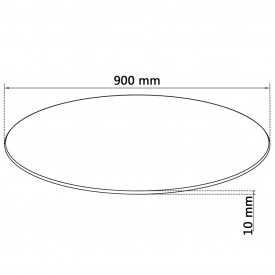 Blat masă din sticlă securizată rotund 900 mm - Img 4