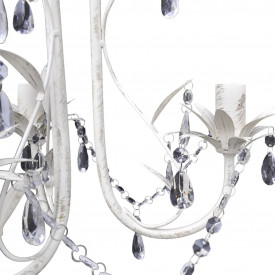Candelabre suspendate de plafon cu cristale 4 buc. alb elegant - Img 5