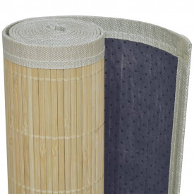 Carpetă dreptunghiulară din bambus natural, 80 x 300 cm - Img 4