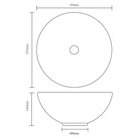 Chiuvetă ceramică pentru baie, rotundă, neagră - Img 6