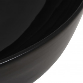 Chiuvetă din ceramică, rotundă, 41,5 x 13,5 cm, negru - Img 4
