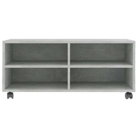 Comodă TV cu rotile, gri beton, 90x35x35, PAL - Img 3