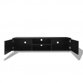 Comodă TV lucioasă, 140 x 40,3 x 34,7 cm, negru - Img 4