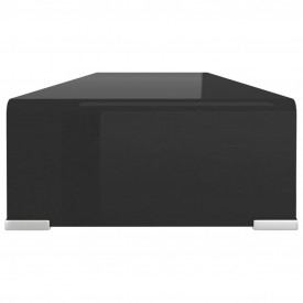 Comodă TV/Suport monitor din sticlă, 100 x 30 x 13 cm, negru - Img 4
