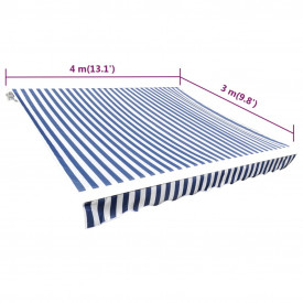 Copertină marchiză, 4 x 3 m, Albastru/ Alb (nu include scheletul) - Img 5