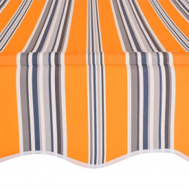 Copertină retractabilă manual, 400 cm, dungi galben și albastru - Img 4