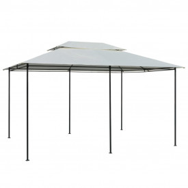 Cort de grădină cu perdele 4 x 3 m, alb - Img 2