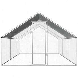 Coteț de exterior pentru păsări, 2,75x6x2 m, oțel galvanizat - Img 2