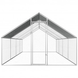 Coteț de exterior pentru păsări, 2,75x8x2 m, oțel galvanizat - Img 2