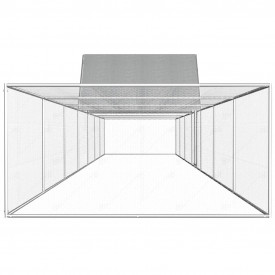Coteț de găini, 14 x 2 x 2 m, oțel galvanizat - Img 3