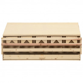 Cuibar găini cu 5 compartimente 117x33x54 cm lemn masiv pin - Img 5