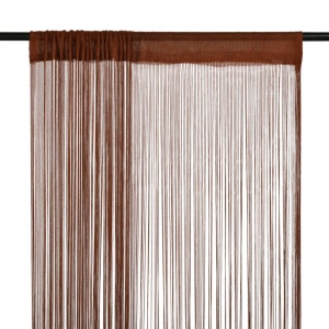 Draperii cu franjuri, 2 buc., 100 x 250 cm, maro - Img 1