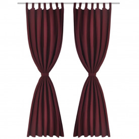 Draperii micro-satin cu bride, 140 x 245 cm, bordo, 2 buc. - Img 2