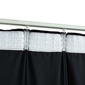 Draperii opace cu cârlige, 2 buc., negru, 140x245 cm, catifea - Img 3