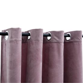 Draperii opace cu inele 2 buc. roz antichizat 140x225cm catifea - Img 3