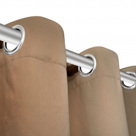 Draperii opace cu inele metalice 2 buc. 135 x 245 cm, crem - Img 4