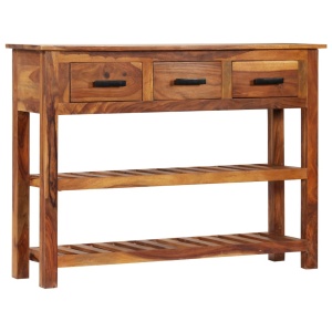 Dulap cu 3 sertare, 110x30x80 cm, lemn masiv, acacia - Img 9
