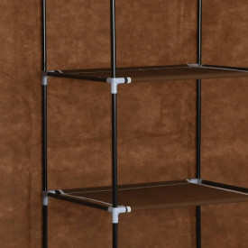 Dulap cu bare și compartimente, maro, 150x45x175 cm, textil - Img 6