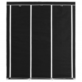 Dulap cu bare și compartimente, negru, 150x45x175 cm - Img 3