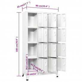 Dulap vestiar cu 12 compartimente, 90x45x180 cm - Img 8