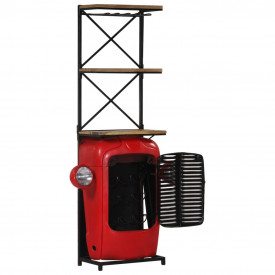 Dulap vinuri design tractor 49x32x183cm lemn masiv de mango - Img 7